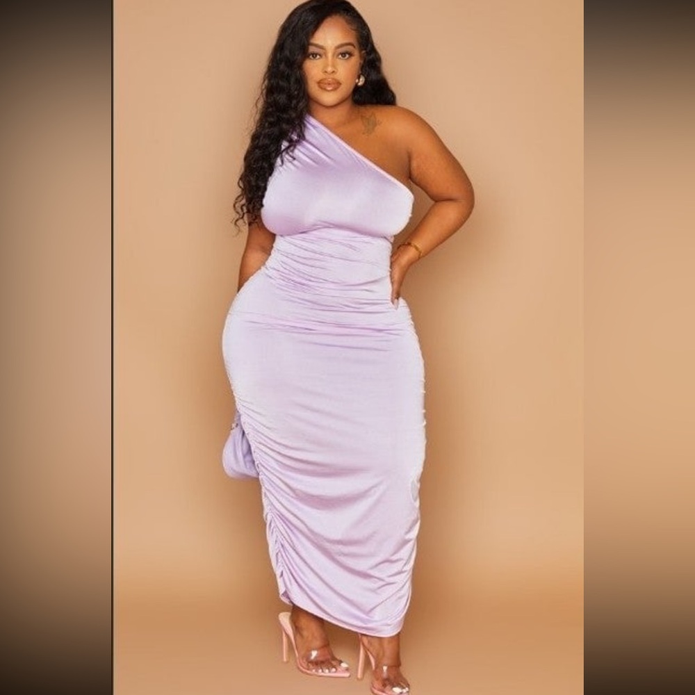 Lavender slinky dress from pretty little thing